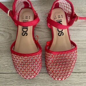 Vibrant Red Kids Mesh Sandals